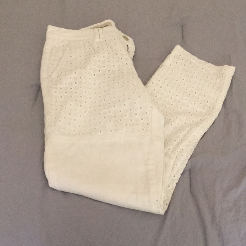 Pilcro and the Letterpress White Cotton Pants